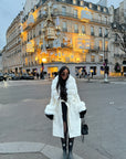 Long Cashmere Coat with Fur Collar & Cuffs