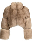 Straight Rows Cropped Collar Coat