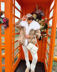 Down Puffer Jacket with Fur Collar