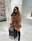 Real fox fur cardigan for women. Fur trimmed knitted cardigan. Luxury natural fox fur cardigan with collar & cuffs. Knitwear with fur. Detachable, removable fur made with a stretchy wool cardigan. Free UK, EU & USA delivery. Fur coat. Women's knitwear. Fur trimmed knitwear cardigan. Real fur coats. Fur coats. Winter coats women's. Fur jackets womenswear. Luxury fur jacket. Premium high quality fur coats.