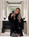 Fur Collar & Cuffs Long Cashmere Coat