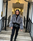 Straight Rows Cross Sleeves Coat