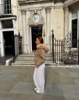 Knitted Zipped Hoodie with Fur Hood