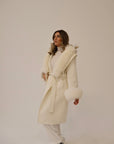 Fur Collar & Cuffs Long Cashmere Coat