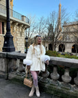 Fur Cuffs Cashmere Cape Coat
