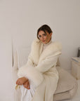 Fur Collar & Cuffs Long Cashmere Coat