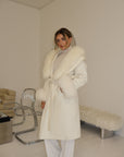 Fur Collar & Cuffs Long Cashmere Coat