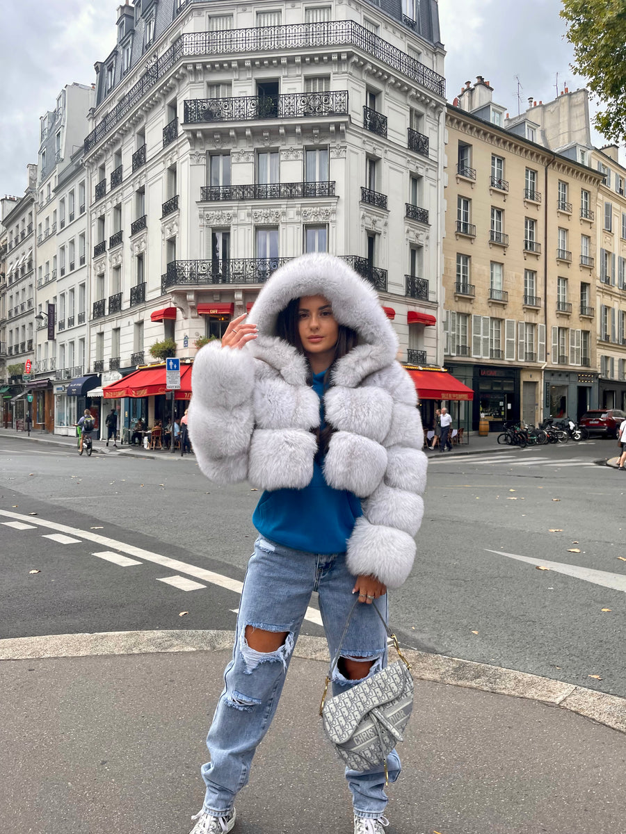 Cropped Mini Hooded Coat Dolcie London