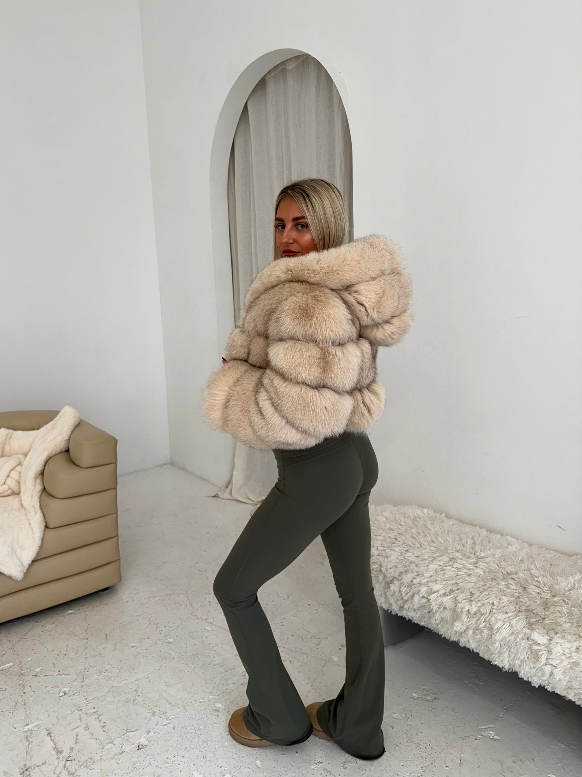 Cropped Mini Hooded Coat