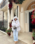 Hooded Straight Rows Long Coat