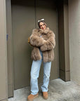 Straight Rows Long Collar Coat