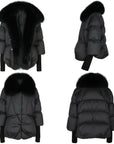 Down Puffer Jacket with Fur Collar