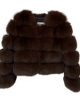 Bubble Cropped Coat - Brown UK6 | XS | US2