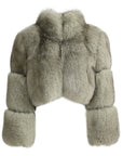 Straight Rows Cropped Collar Coat