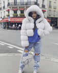 Cropped Mini Hooded Coat