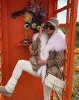 Down Puffer Jacket with Fur Collar