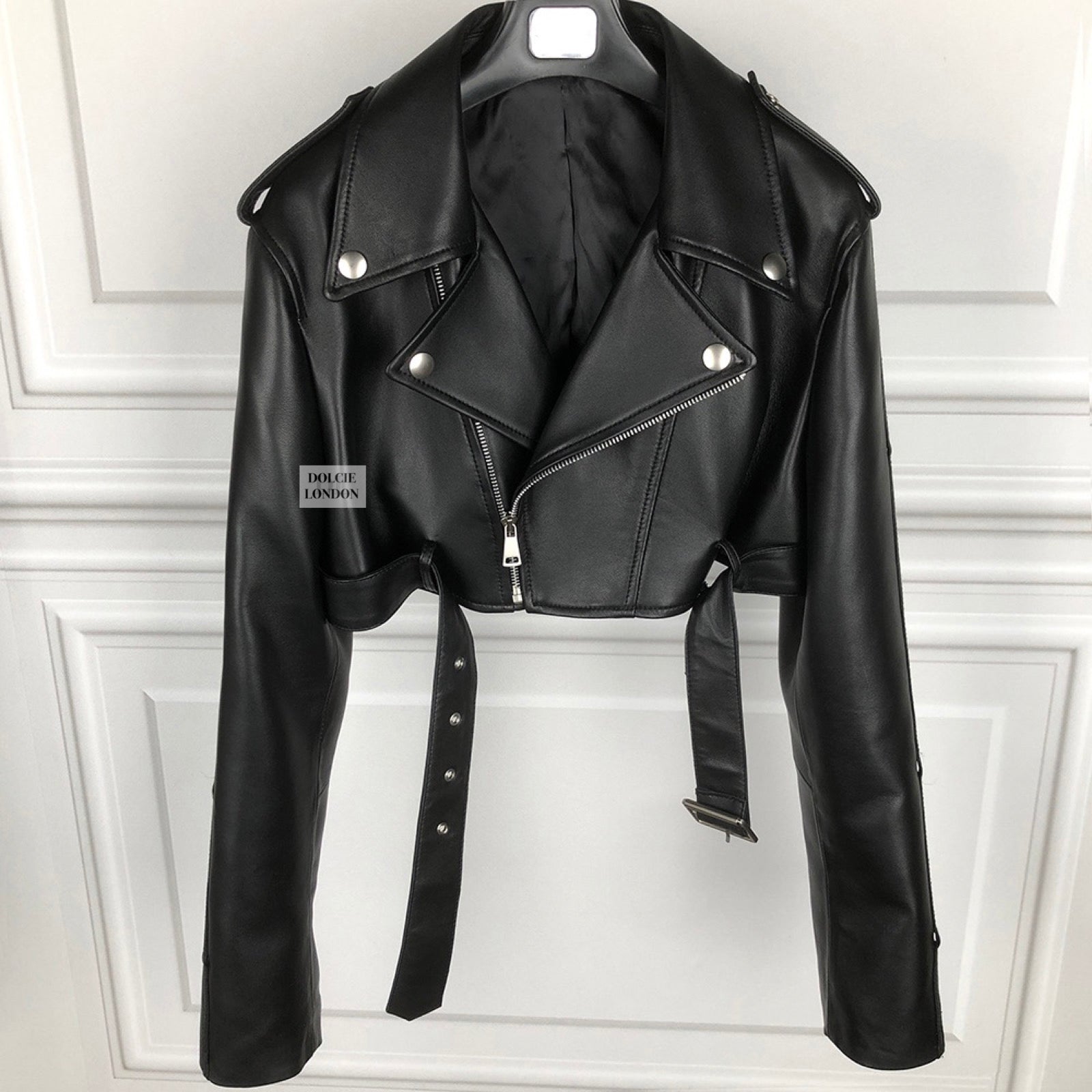 Cropped Biker Leather Jacket – Dolcie London