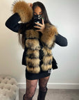 Real fox fur cardigan for women. Fur trimmed knitted cardigan. Luxury natural fox fur cardigan with collar & cuffs. Knitwear with fur. Detachable, removable fur made with a stretchy wool cardigan. Free UK, EU & USA delivery. Fur coat. Women's knitwear. Fur trimmed knitwear cardigan. Real fur coats. Fur coats. Winter coats women's. Fur jackets womenswear. Luxury fur jacket. Premium high quality fur coats.