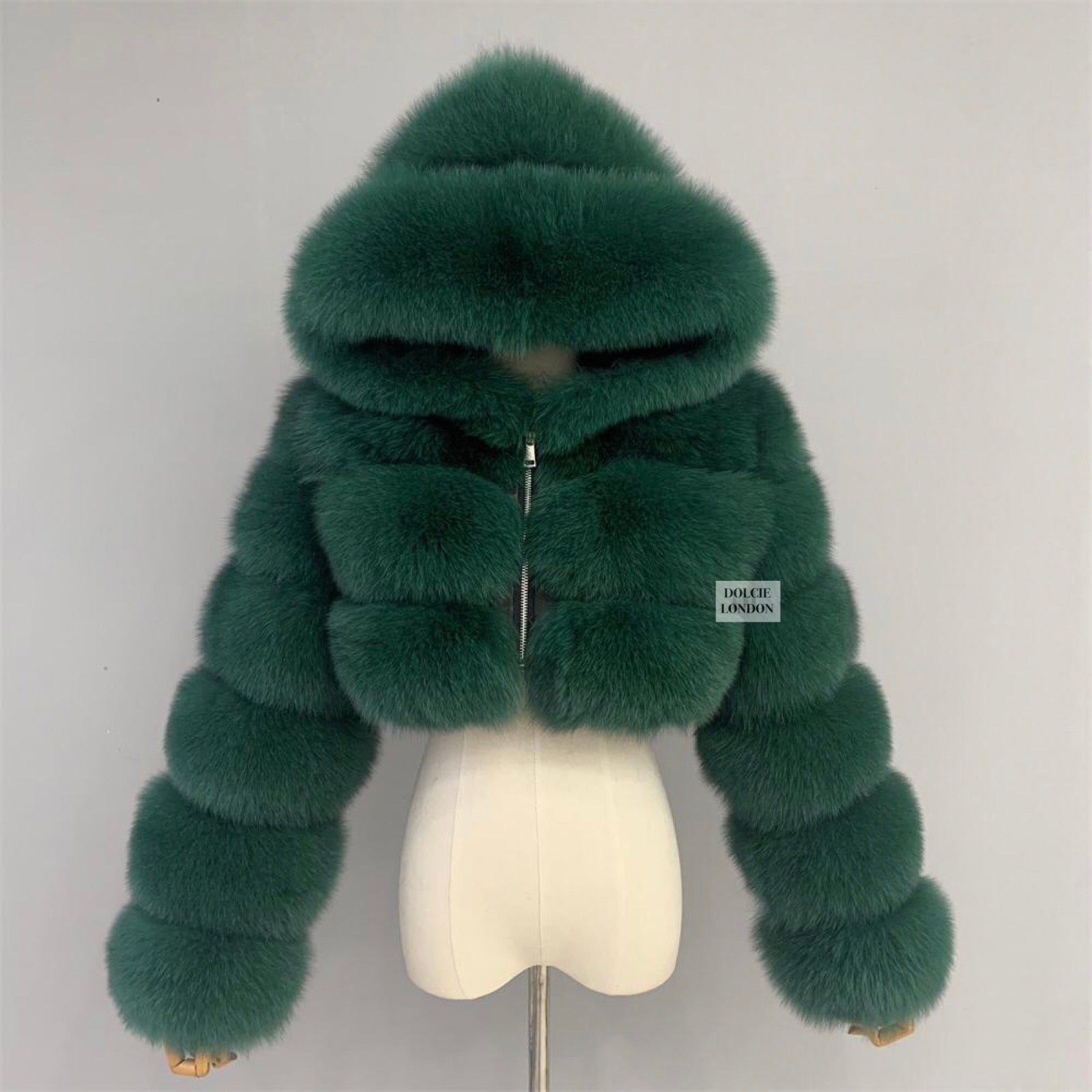 Cropped Mini Zipped Hooded Coat