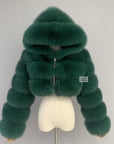 Cropped Mini Zipped Hooded Coat