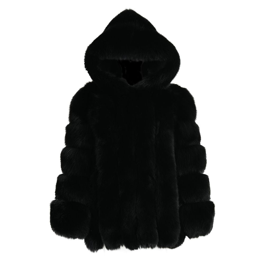Hooded Straight Rows Long Coat