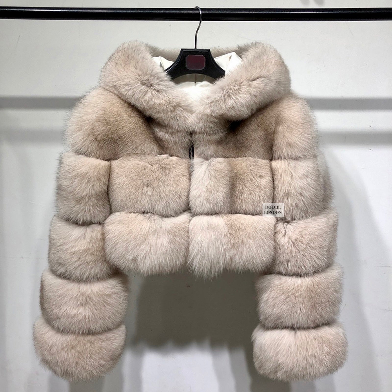 Cropped Mini Zipped Hooded Coat