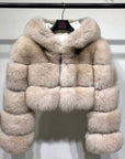 Cropped Mini Zipped Hooded Coat