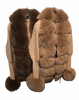 Real fox fur cardigan for women. Fur trimmed knitted cardigan. Luxury natural fox fur cardigan with collar & cuffs. Knitwear with fur. Detachable, removable fur made with a stretchy wool cardigan. Free UK, EU & USA delivery. Fur coat. Women's knitwear. Fur trimmed knitwear cardigan. Real fur coats. Fur coats. Winter coats women's. Fur jackets womenswear. Luxury fur jacket. Premium high quality fur coats. camel fur coat. camel coat. brown fur coat. brown jacket womens
