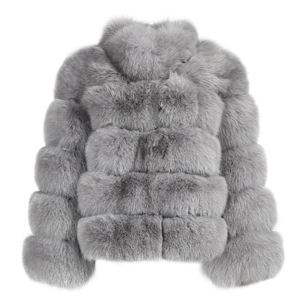 grey fur coat