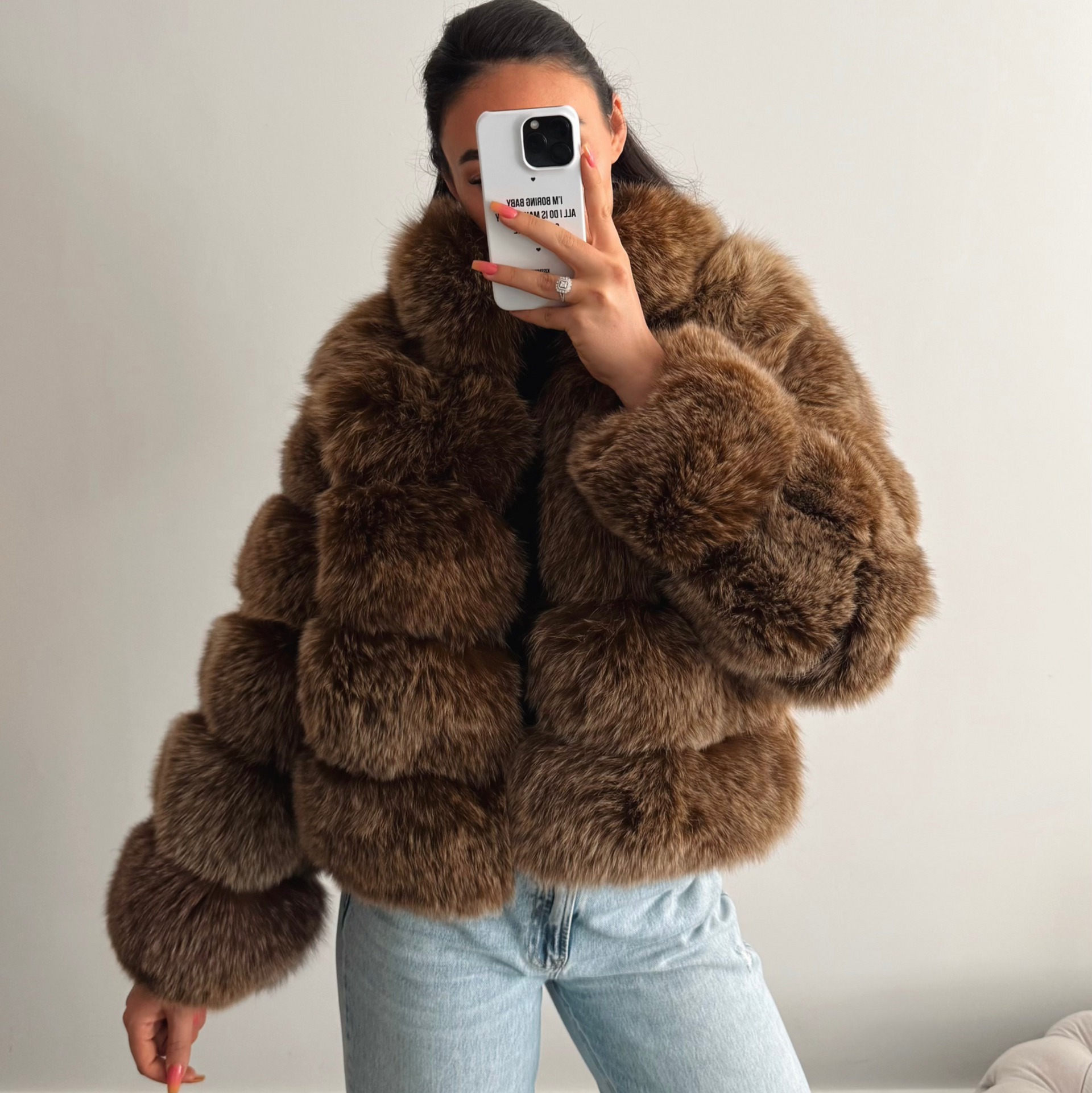 Bubble Collar Coat Fox Fur Coat Express delivery – Dolcie London