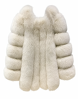 Straight Rows Long Coat - Ivory