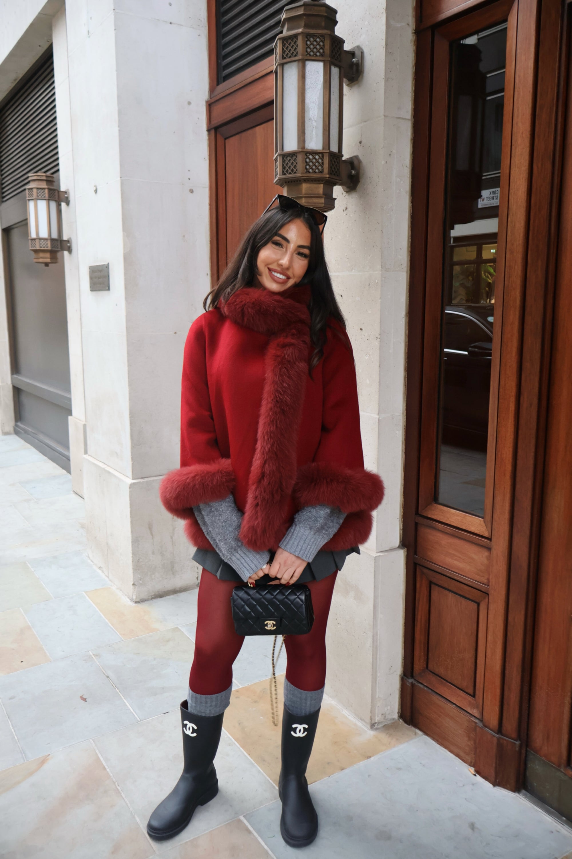 Fur Collar &amp; Cuffs Cashmere Coat