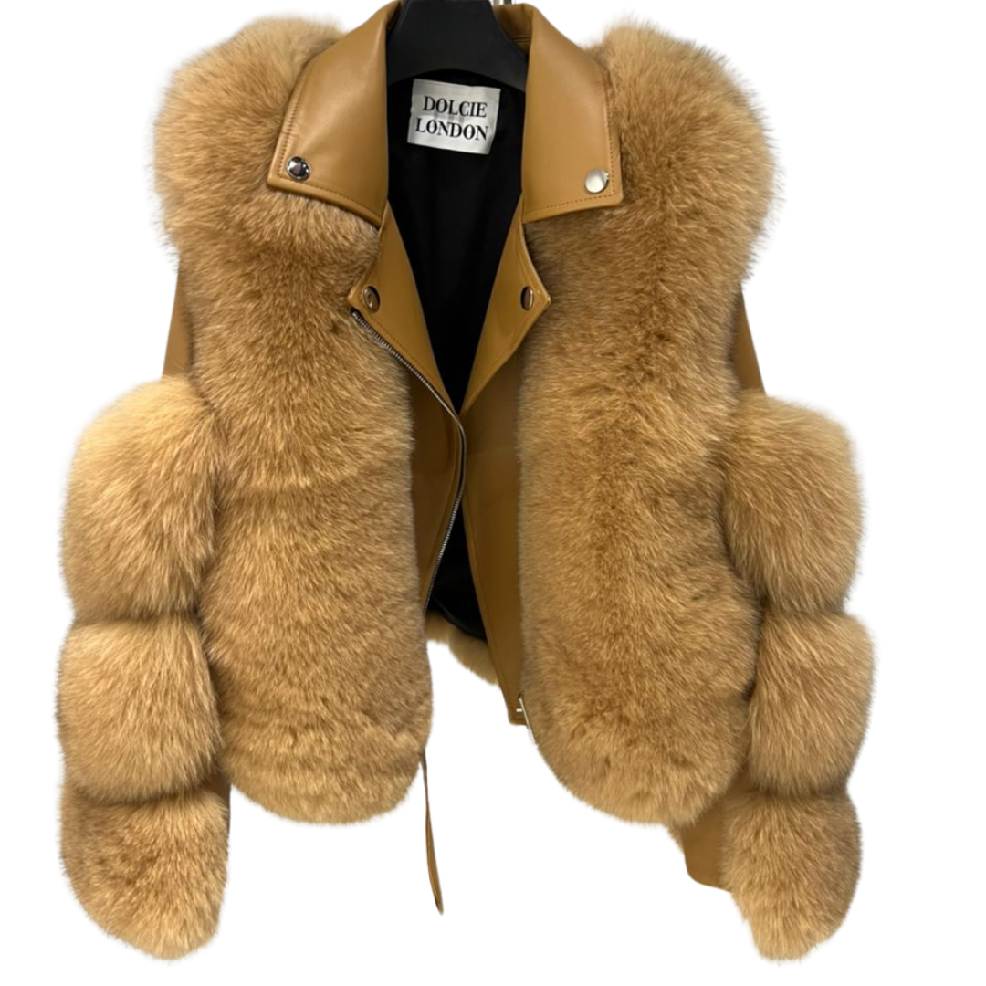 Leather Jacket - Camel UK10 | M | US6