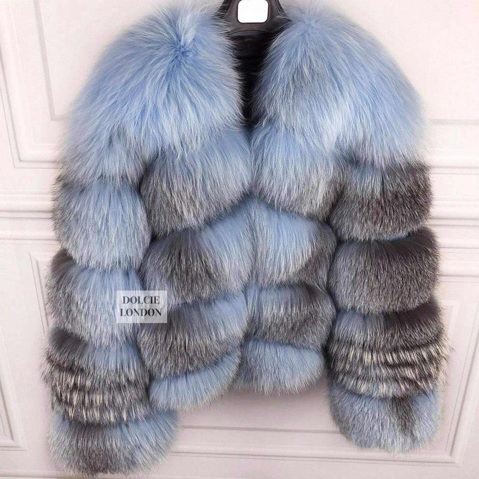blue fur coat 
