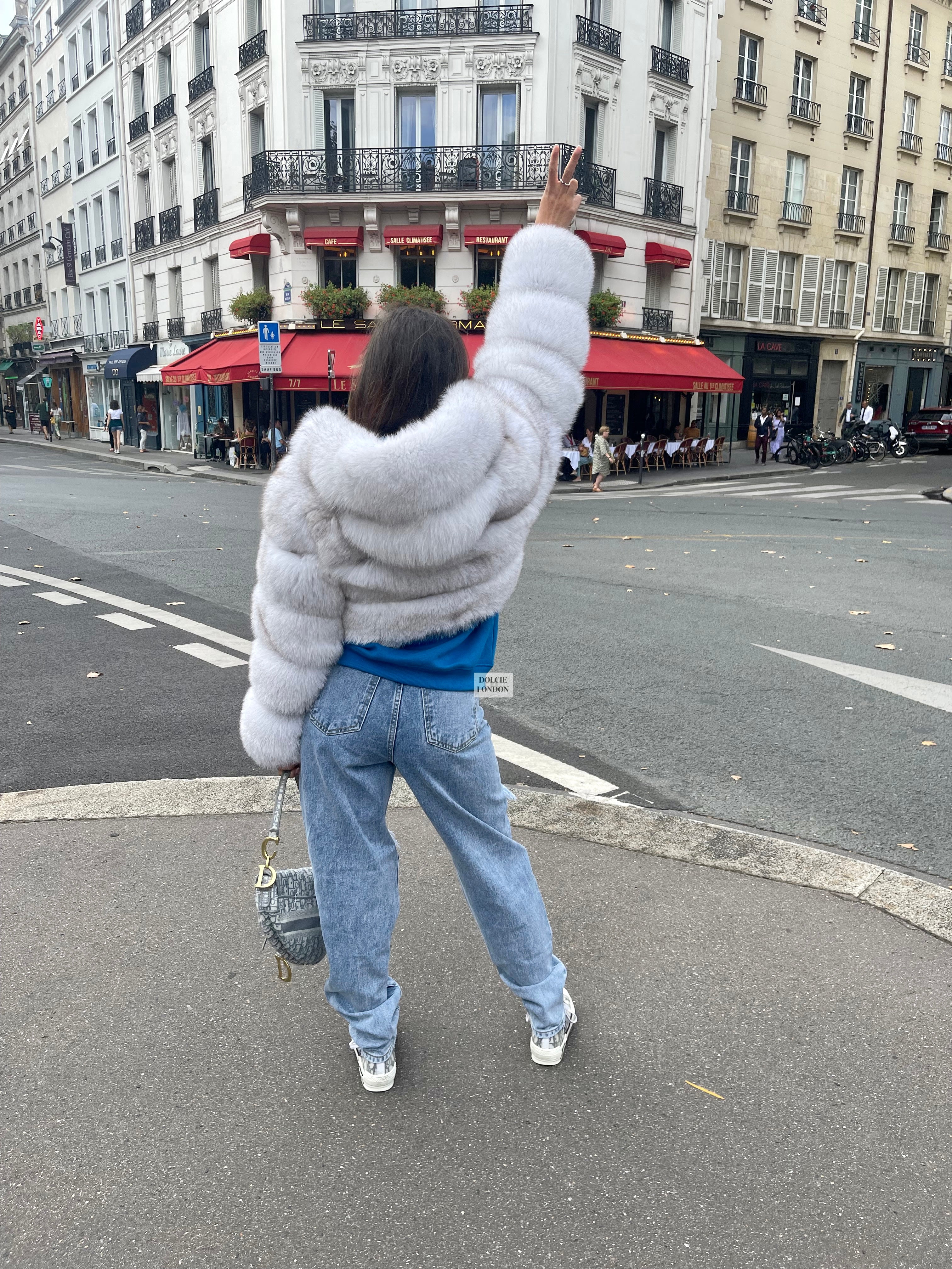 real fur hood coat 