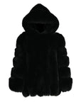 Hooded Straight Rows Long Coat