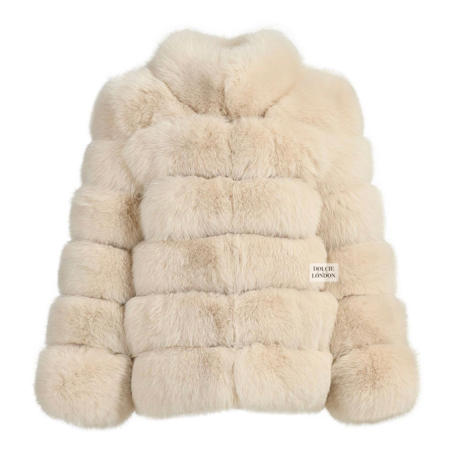 cream fox fur winter coat 