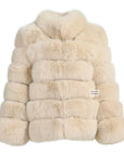 cream fox fur winter coat 