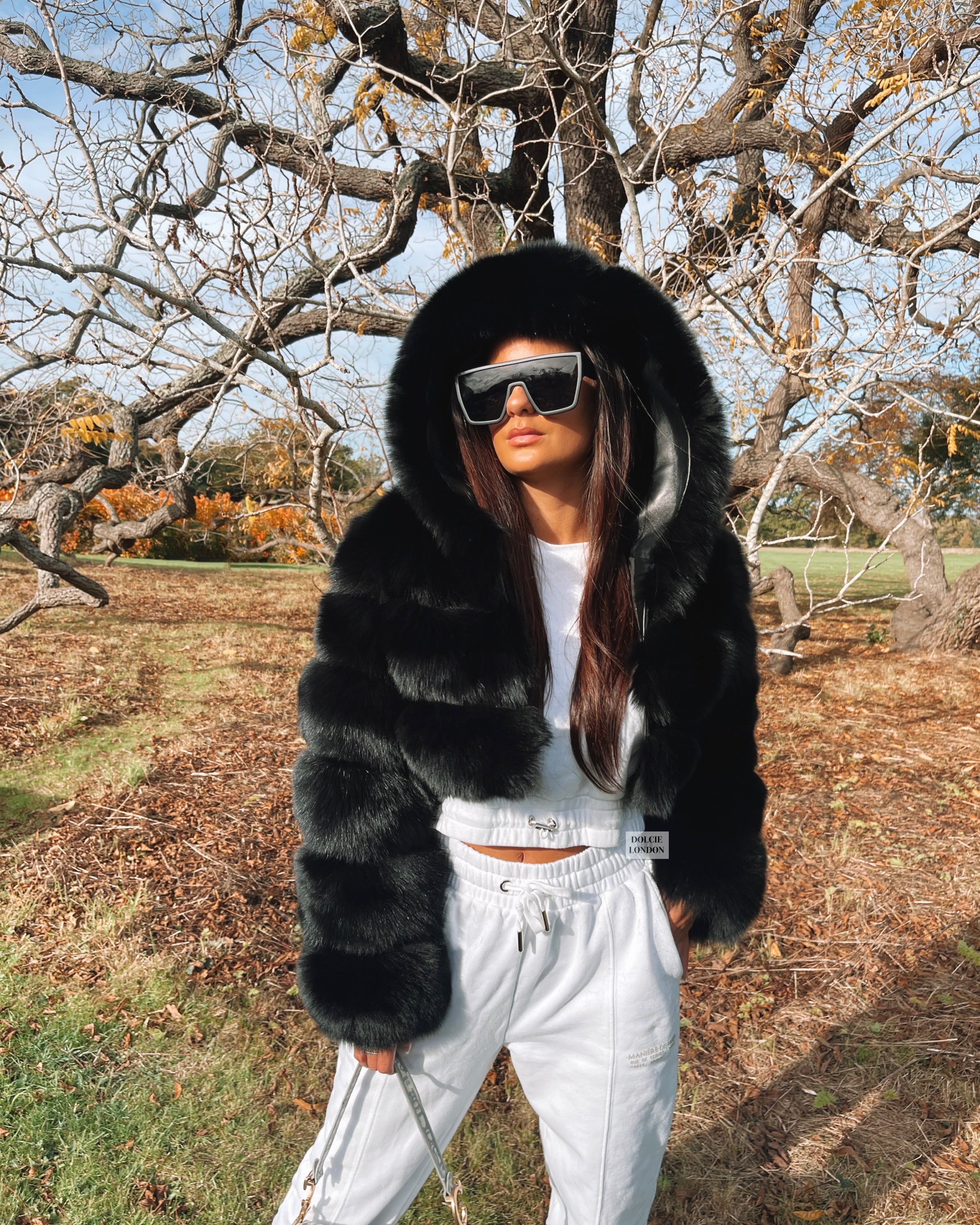 black fur coat