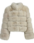 cream ivory neutral fur coat 